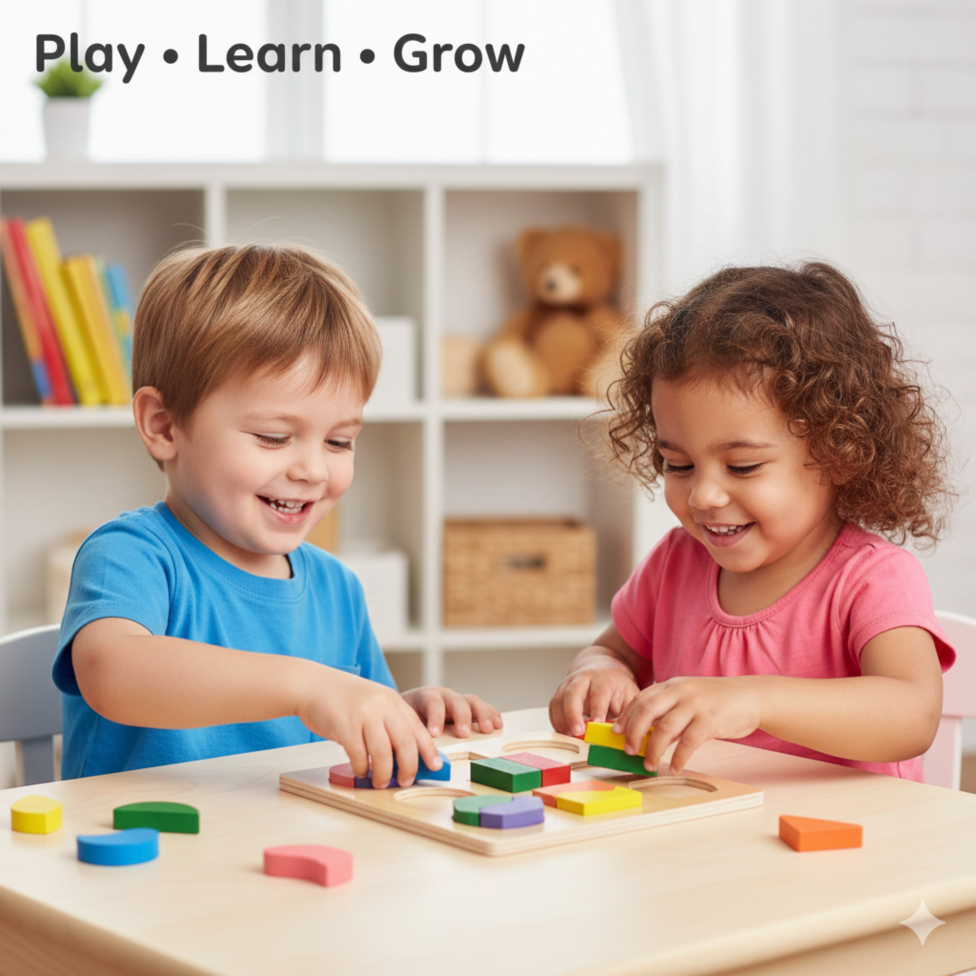 Wooden Shape Matching Puzzle Board