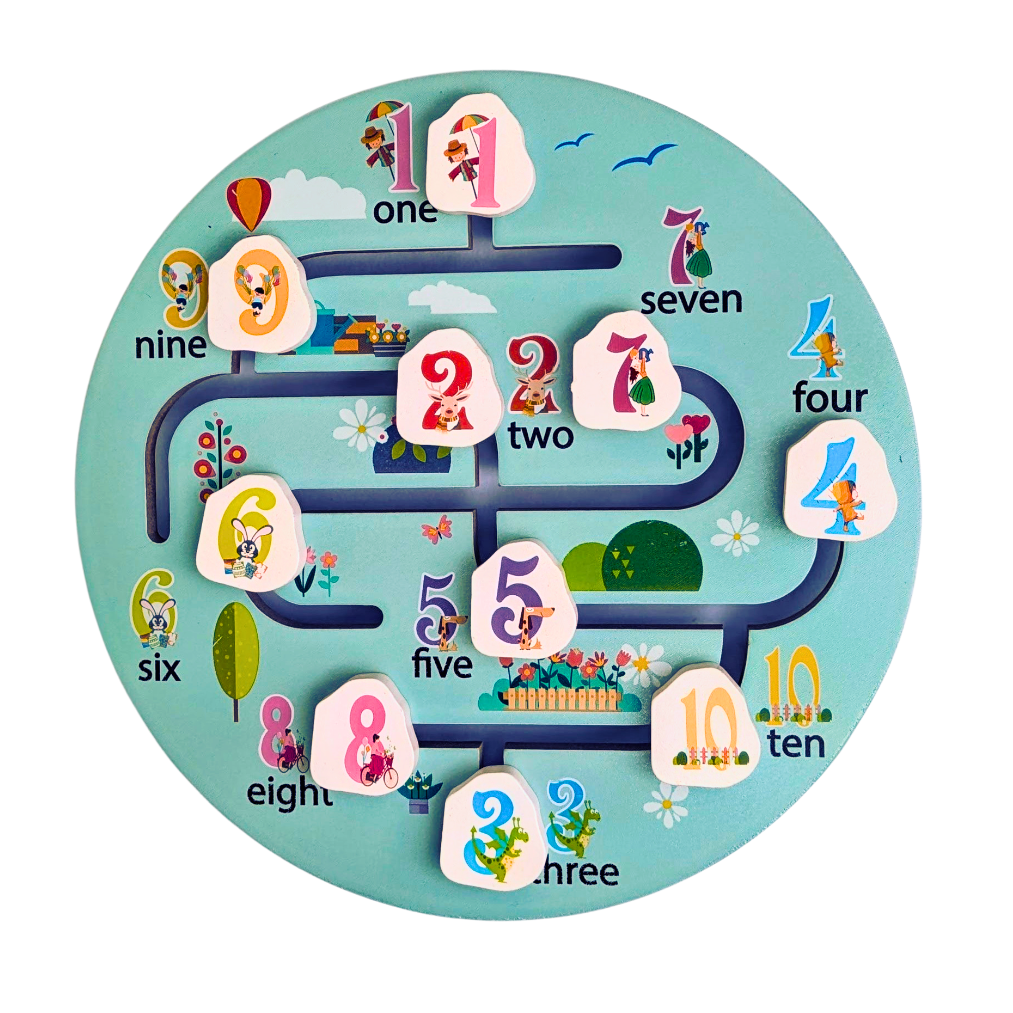 Number Learning Maze Puzzle Board