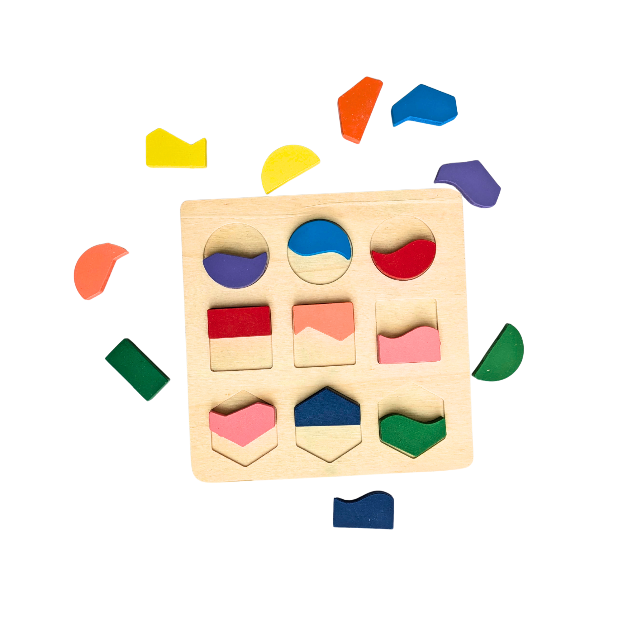 Wooden Shape Matching Puzzle Board