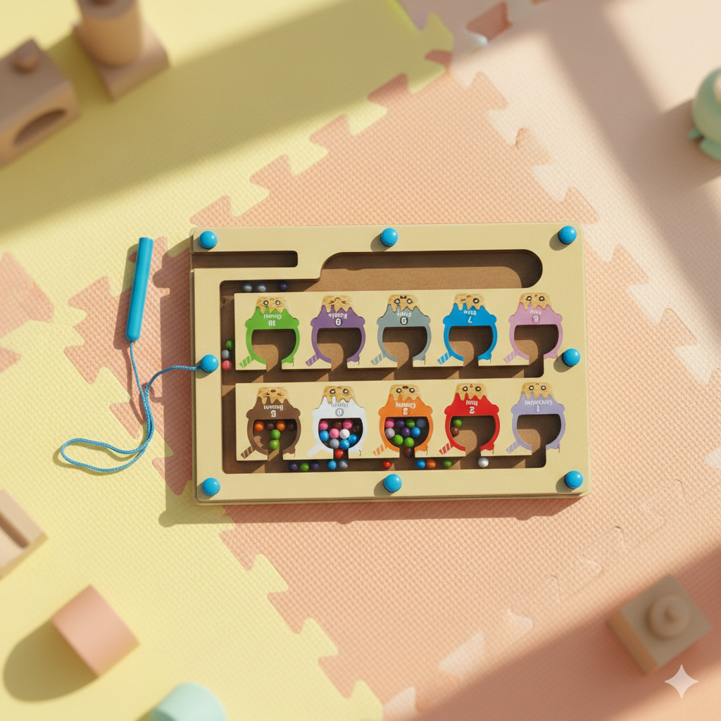 Magnetic Bead Counting Maze Board