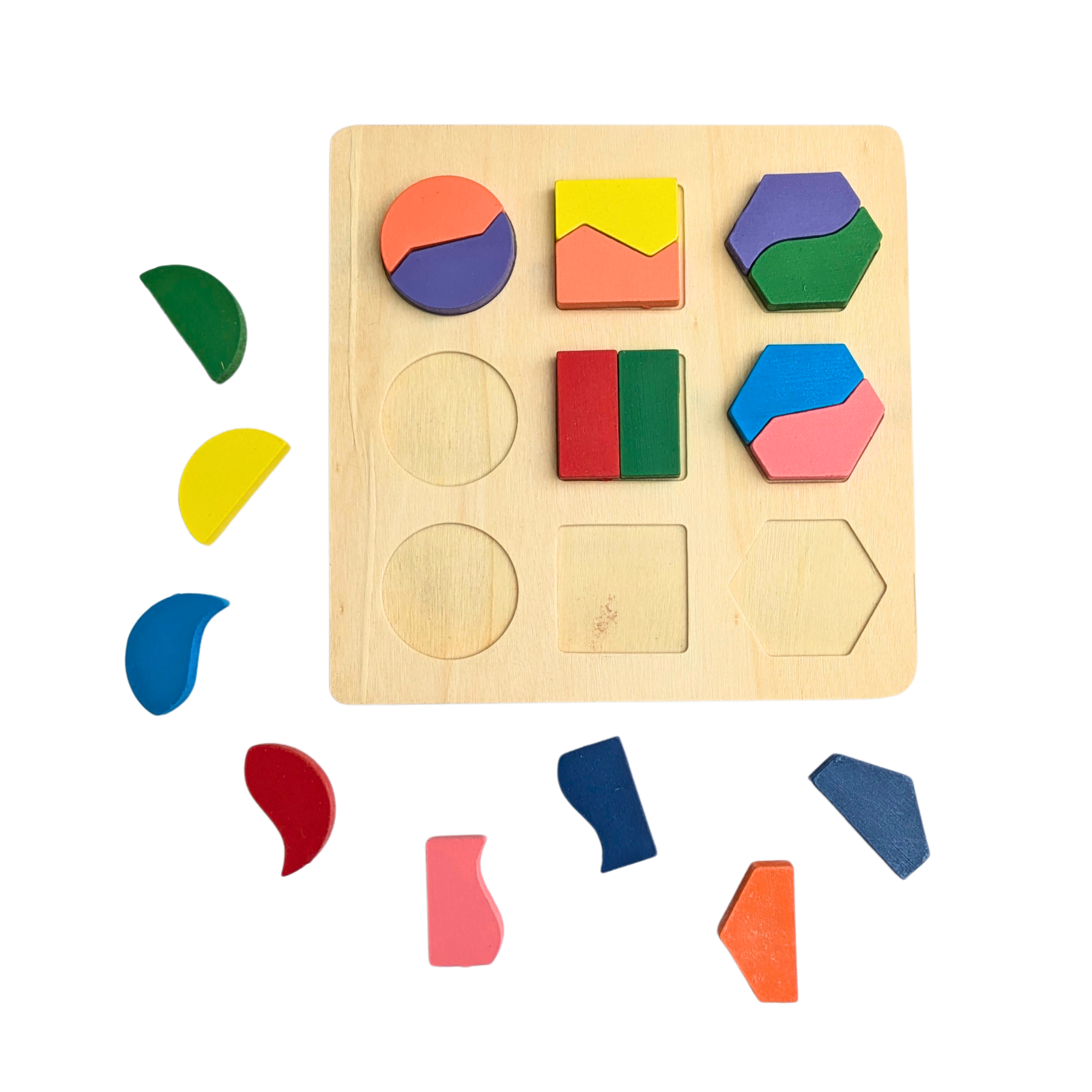 Wooden Shape Matching Puzzle Board