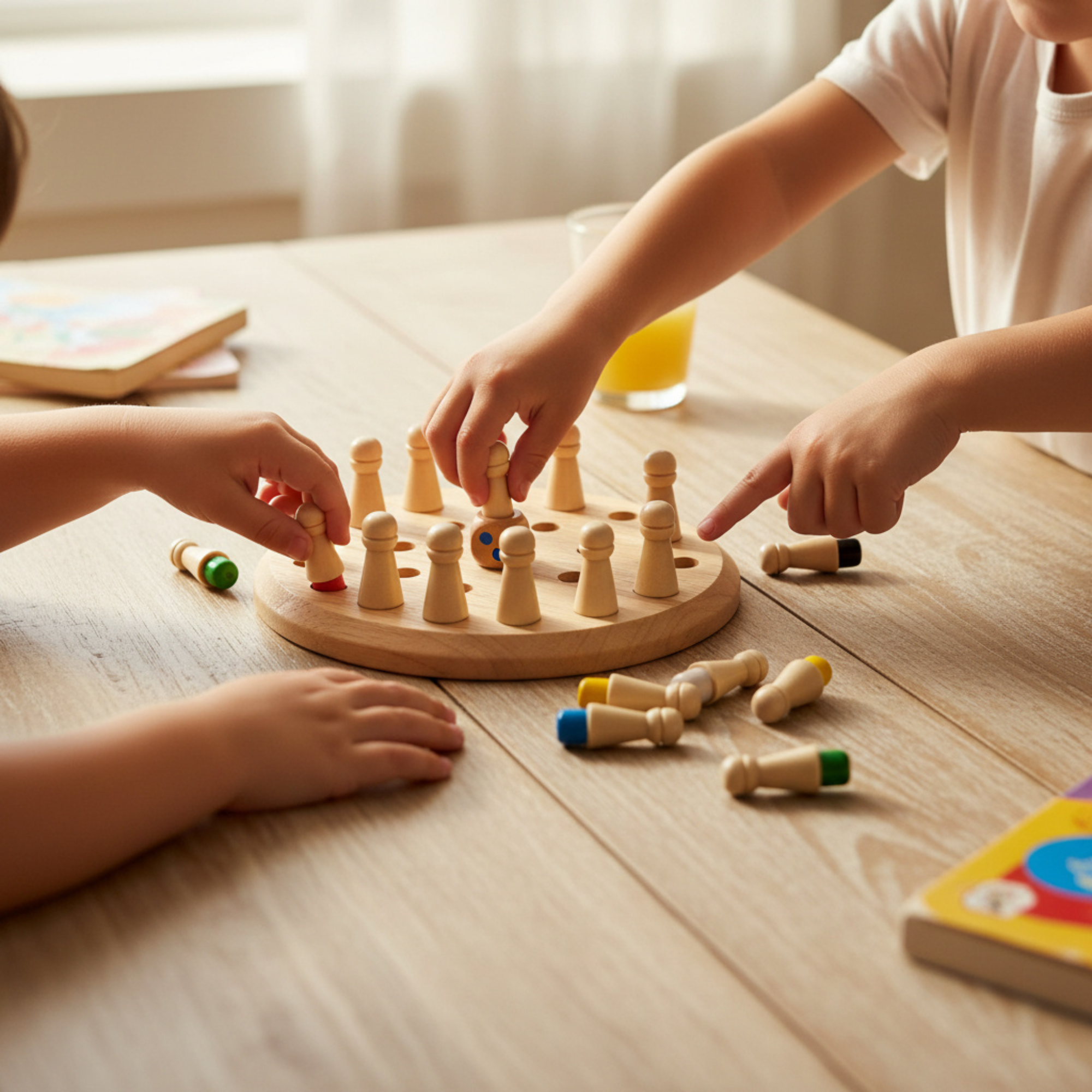 Wooden Memory Chess Game – Color Matching & Brain Training Toy
