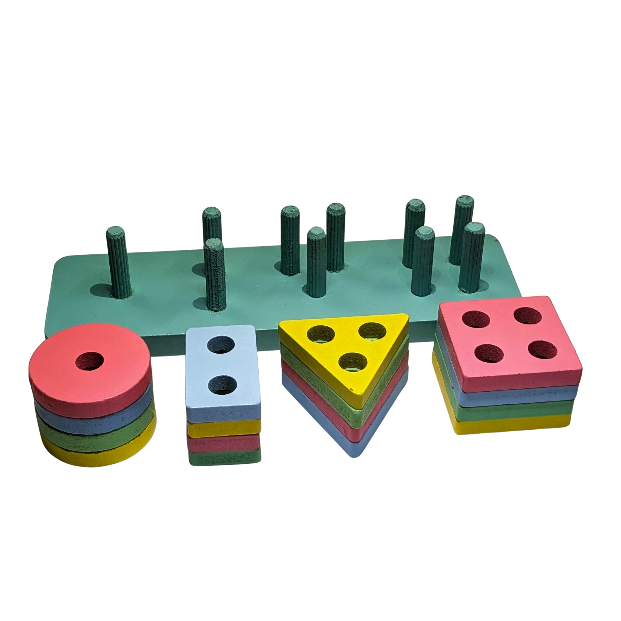 Wooden Shape Sorter & Peg Stacking Toy – Early Learning Educational Toy