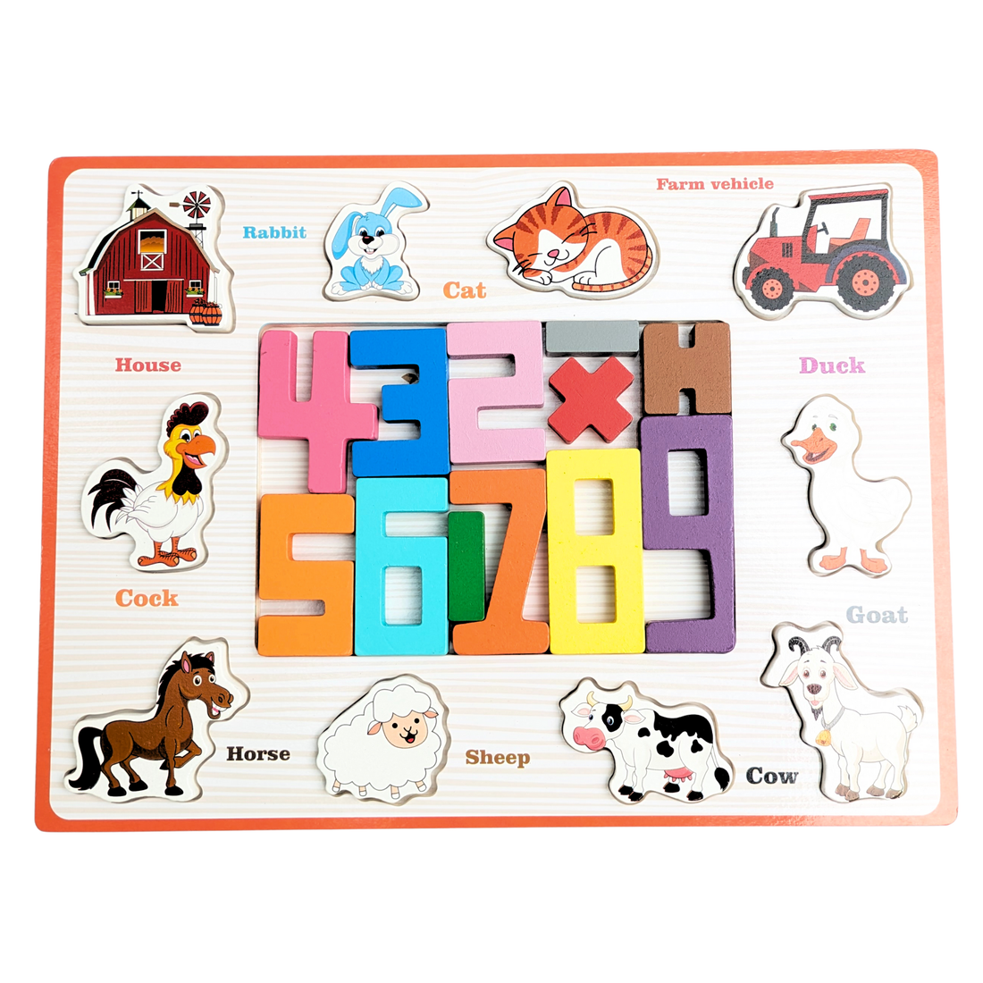 Number & Picture Wooden Puzzle Board