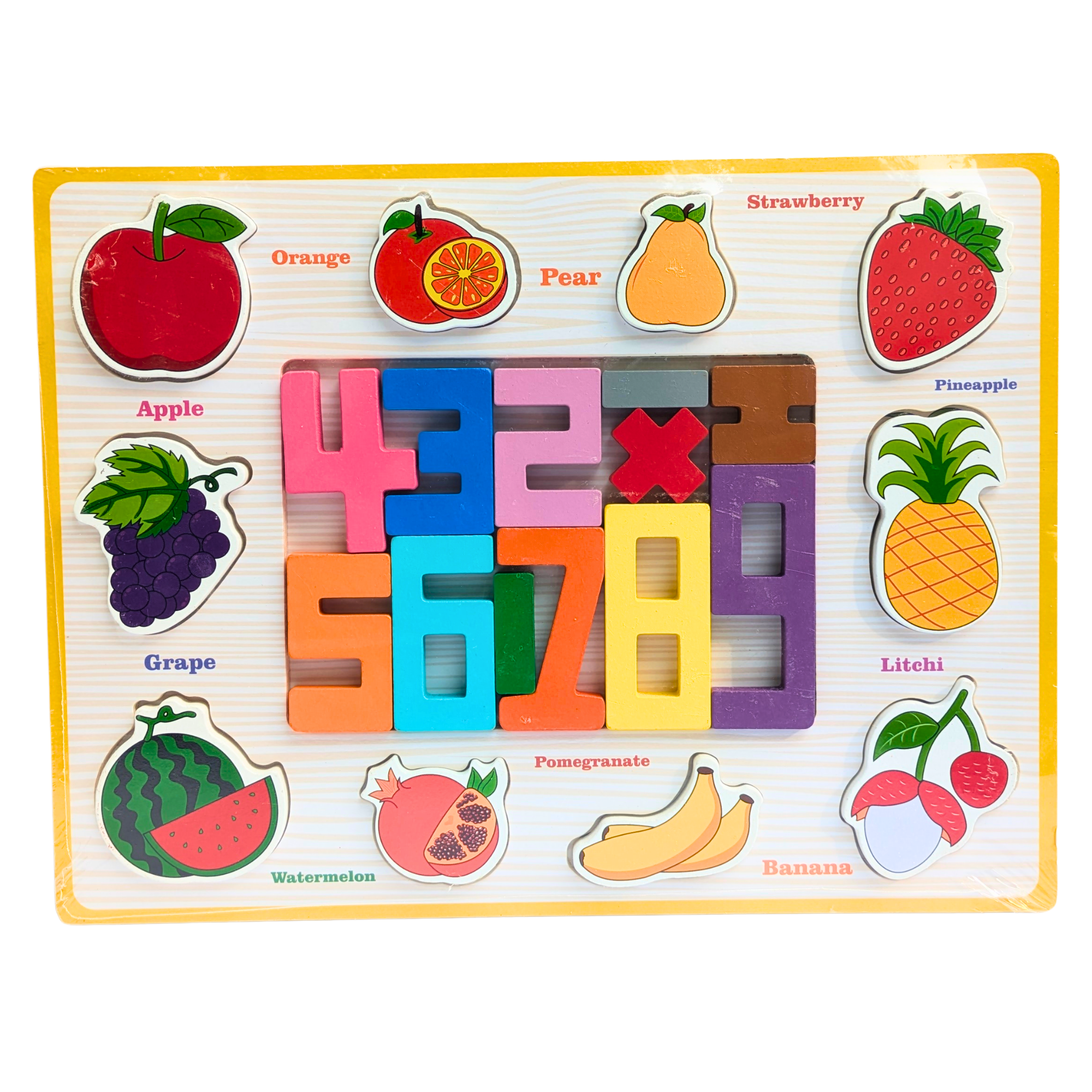 Number & Picture Wooden Puzzle Board